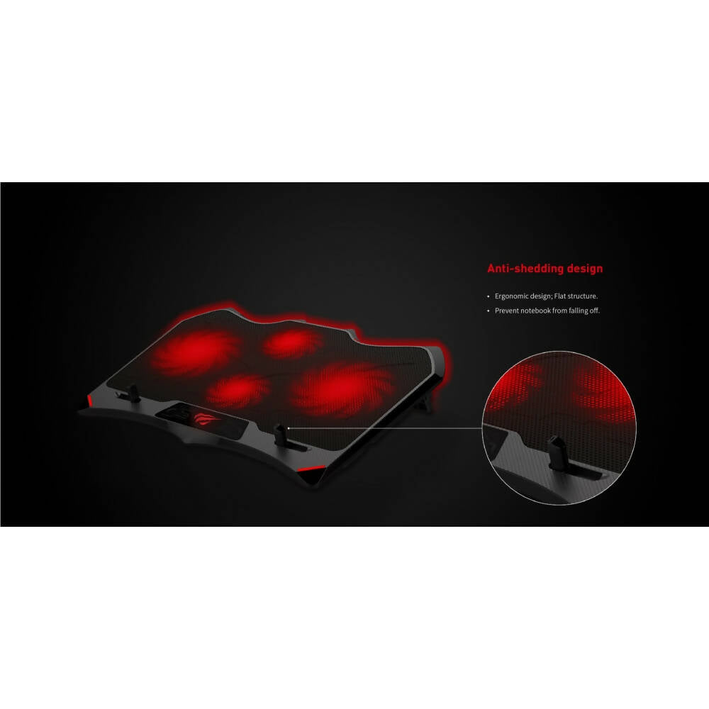 img Soporte Cooler Havit para Laptop hasta 17" con 4 ventiladores y 2 Puertos USB-A HV-F2081
