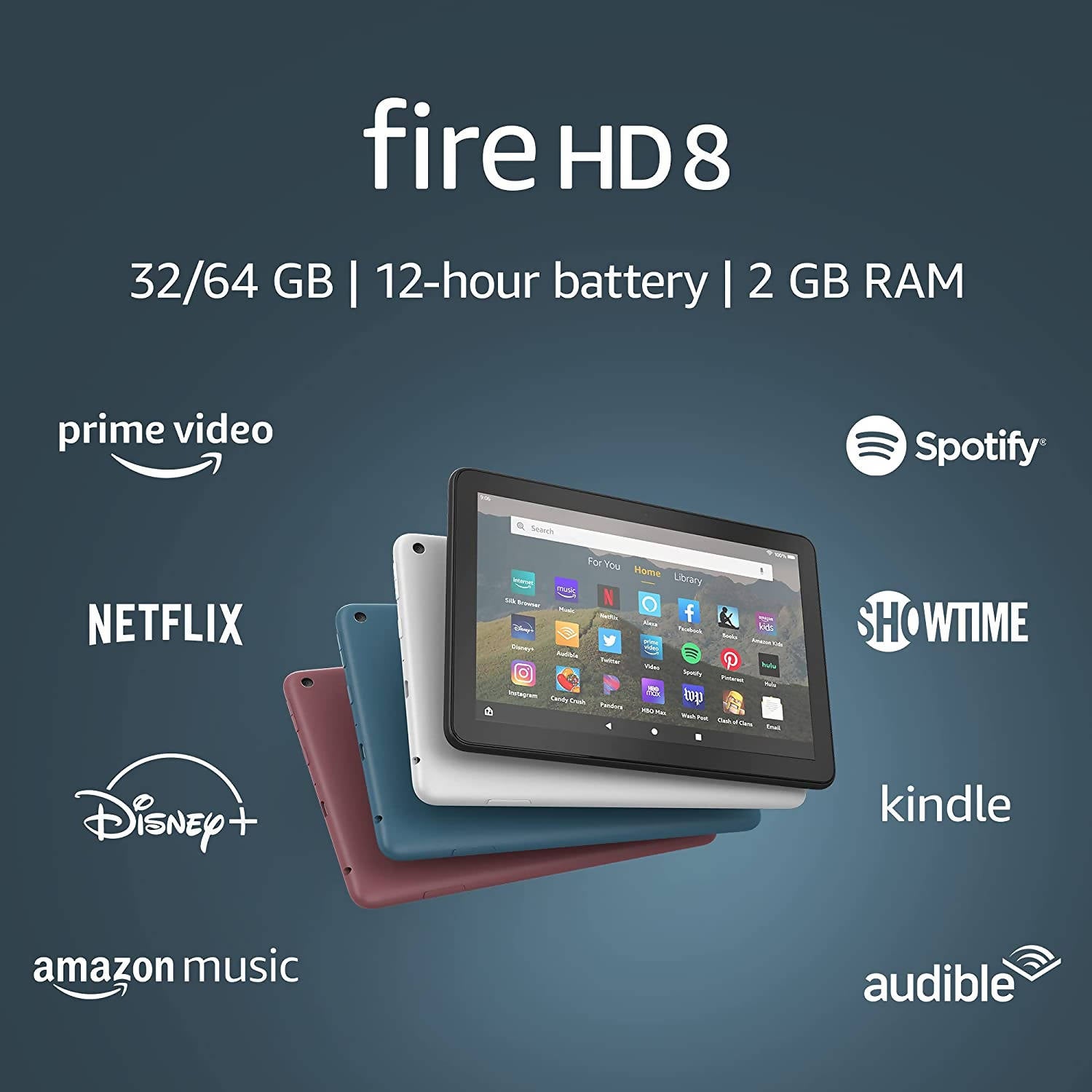 img Tablet Amazon Kindle Fire HD8 10ma Gen Pantalla HD 8" 32GB Memoria 2GB RAM color Negro 840080543161