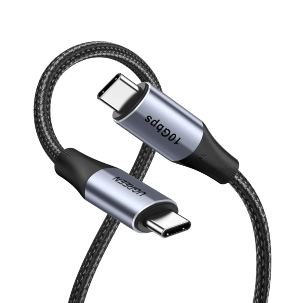 img Cable USB-C 3.2 Gen2 Ugreen Tipo C a C de 1metro 100Watts 5Amp Transferencia hasta 10Gbps Thunderbolt 3 80150
