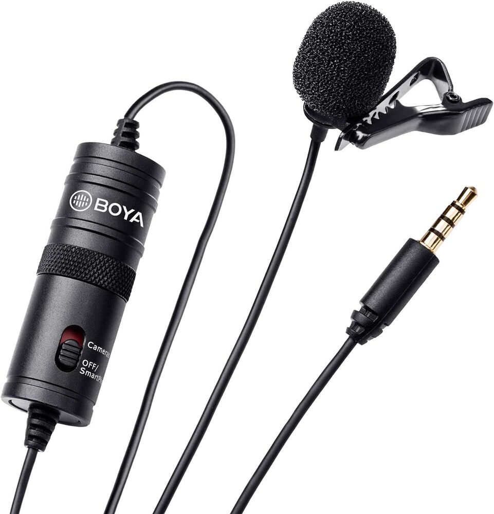 img Microfono de Solapa Boya Omnidireccional Cable de 6m Espuma para Viento BY-M1
