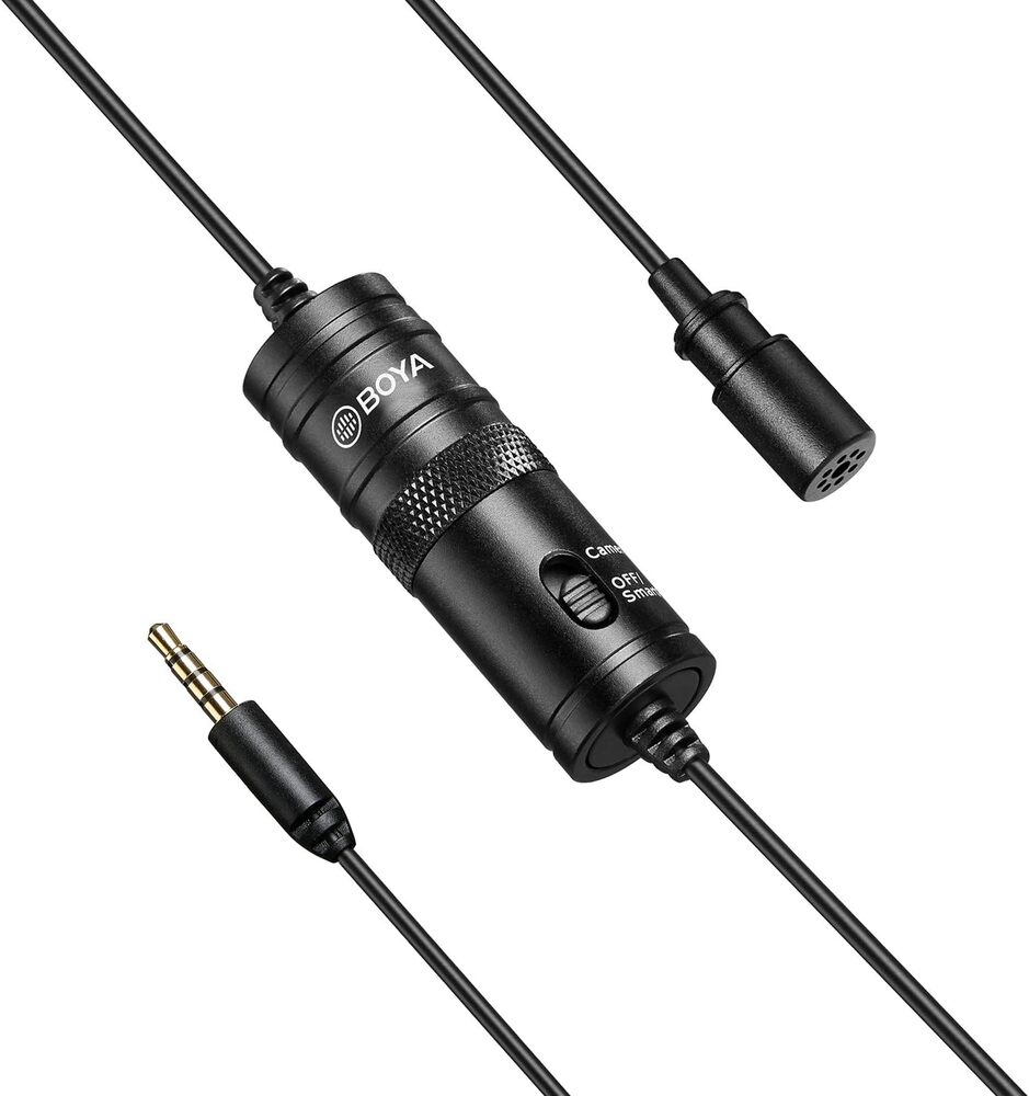 img Microfono de Solapa Boya Omnidireccional Cable de 6m Espuma para Viento BY-M1