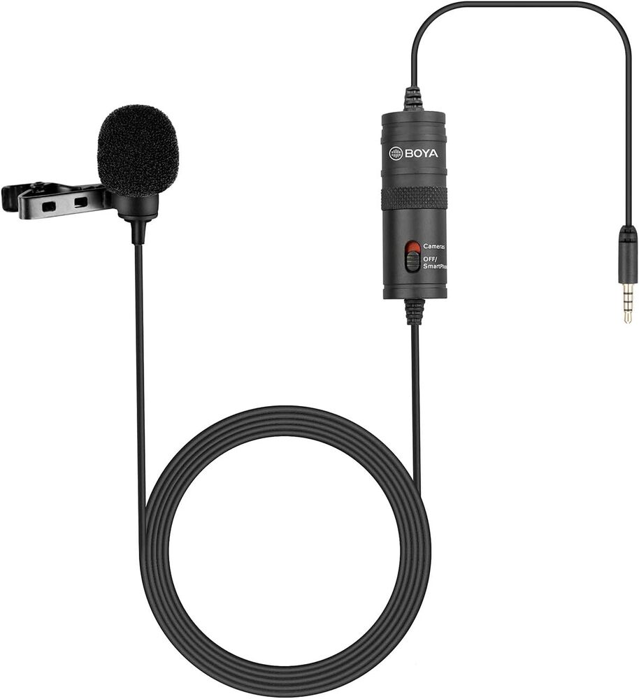 img Microfono de Solapa Boya Omnidireccional Cable de 6m Espuma para Viento BY-M1