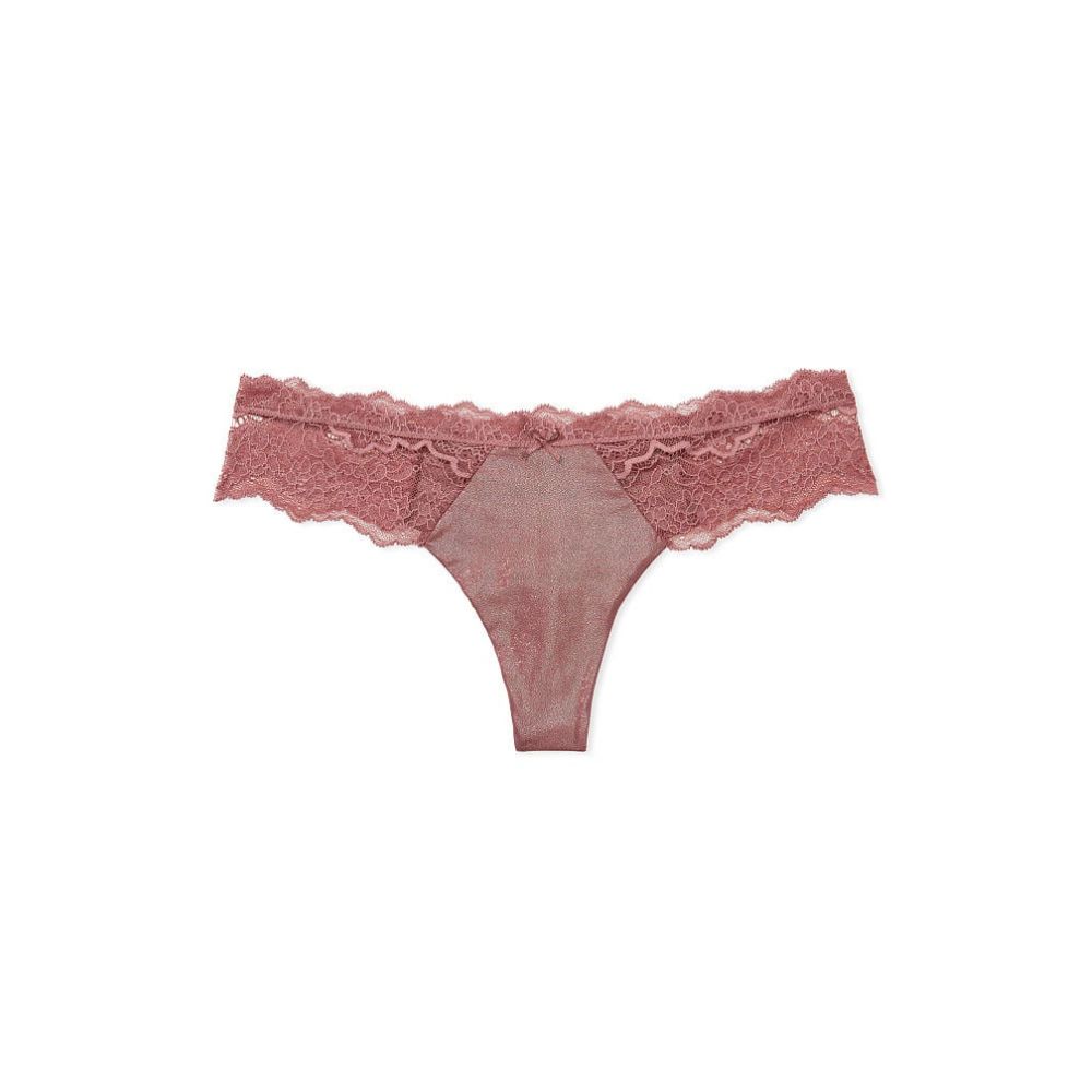 Panti Victorias Secret Colaless de Encaje Rosa Vintage con Brillo 11229138 5H54