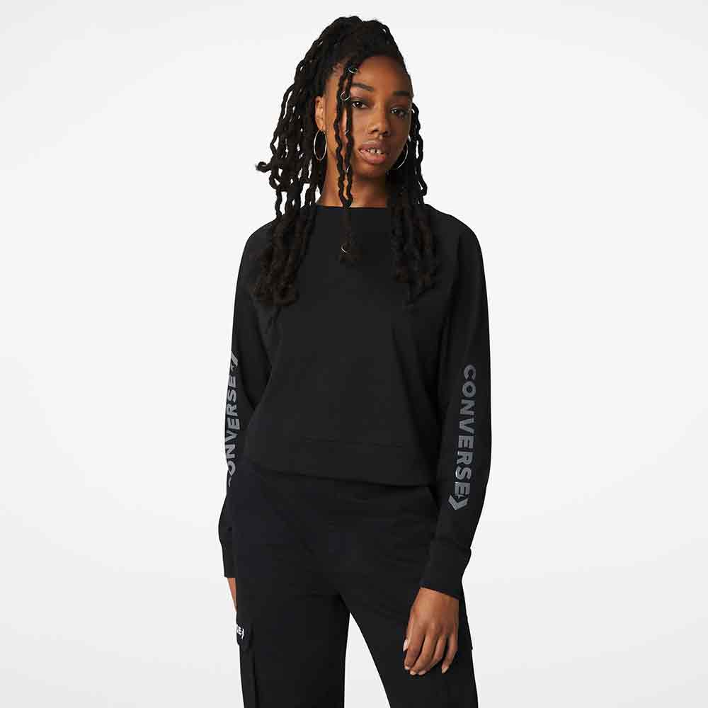 img Twisted Knits Converse Open Back Crew Black