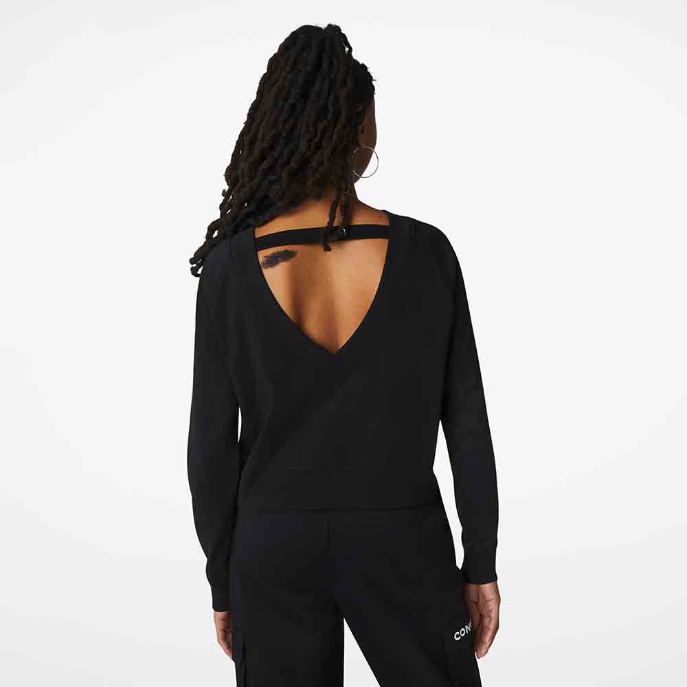 img Twisted Knits Converse Open Back Crew Black