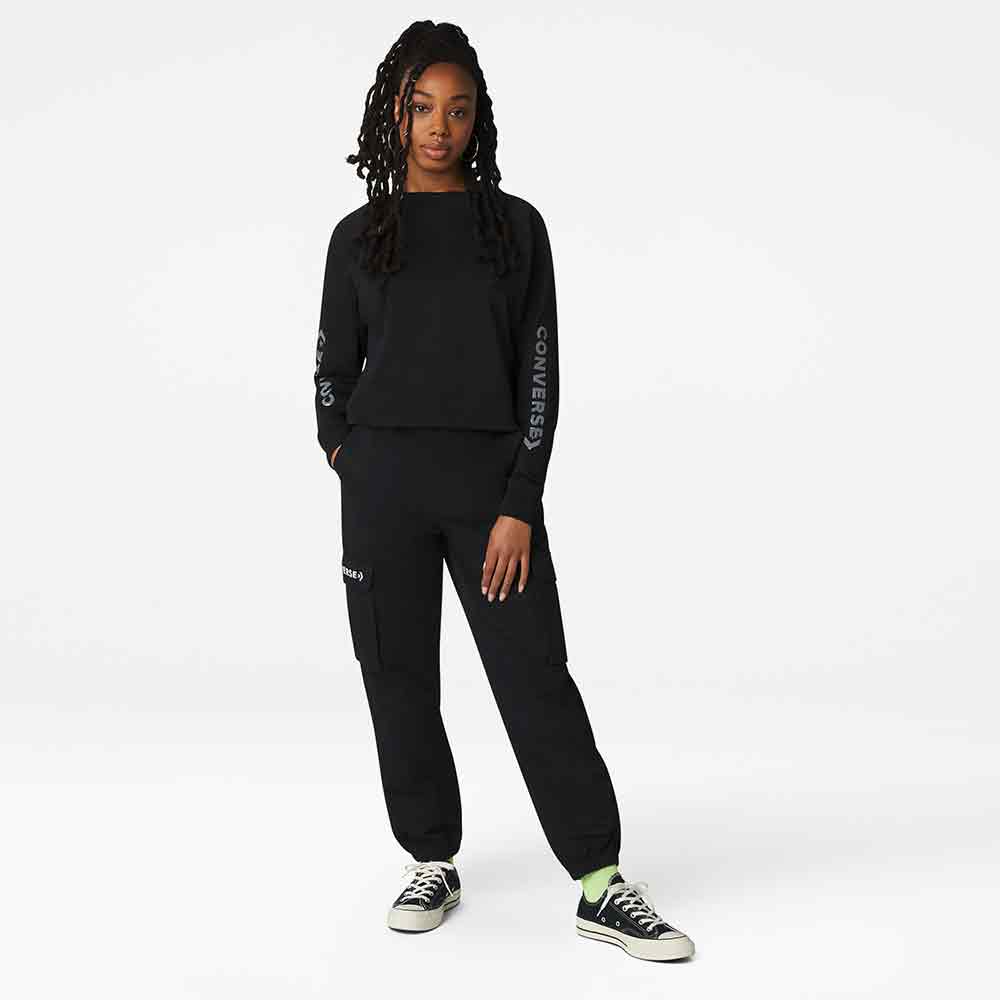 img Twisted Knits Converse Open Back Crew Black