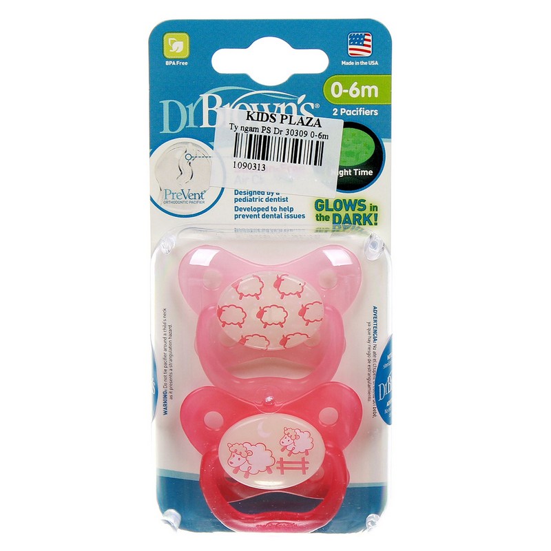 DR. BROWN'S - CHUPETE FLUORESCENTE BUTTERFLY SHIELD ETAPA 2 (6-12 M ) ROS