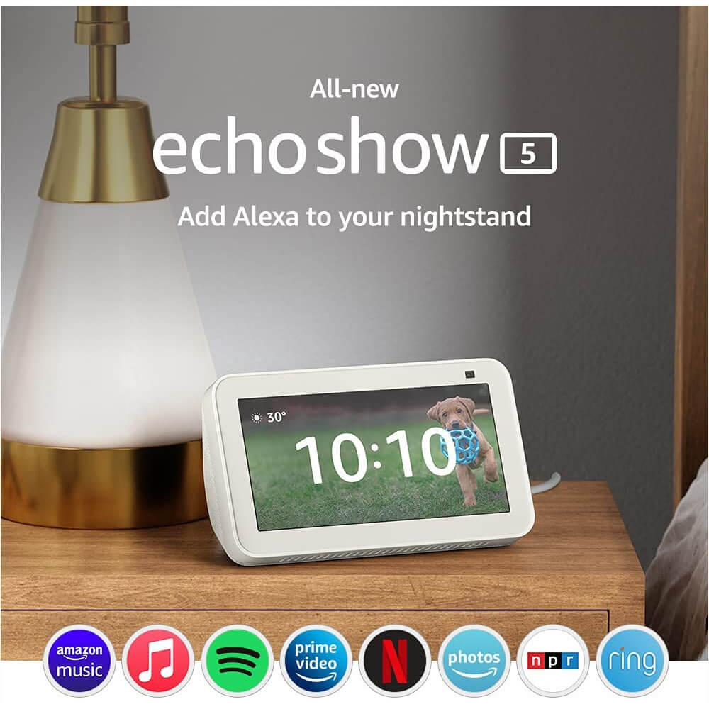 img Asistente Virtual Amazon Echo Show 5 2da Gen Pantalla Inteligente Color Blanco 840080581392