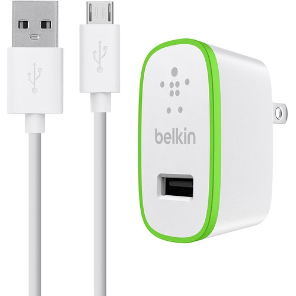 img Cargador Belkin de pared USB-A 10W con cable microUSB de 1.2m F8M667TT04-WHT