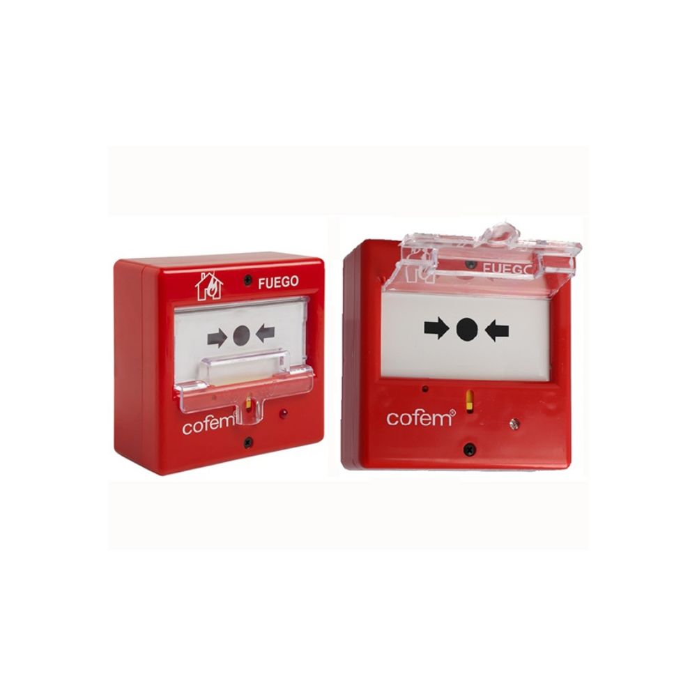 img Pulsador para Alarma Cofem Convencional Rearmable con Luz LED PUC-AR