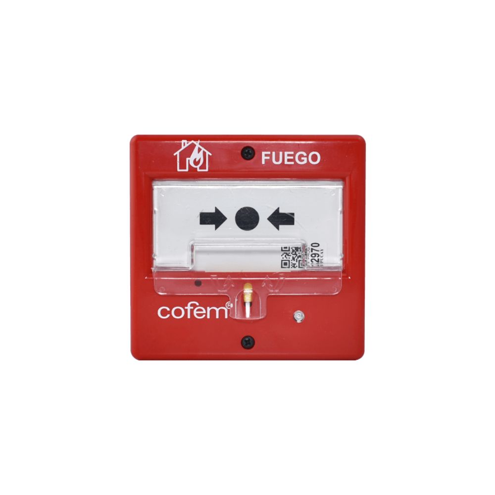 img Pulsador para Alarma Cofem Direccionable Rearmable con Luz LED PUCAY