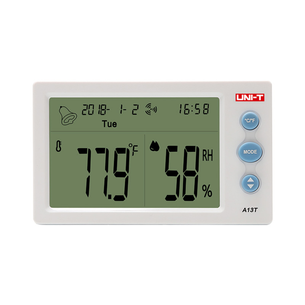 img Medidor de Humedad y Temperatura Uni-T Incluye Reloj y Alarma A13T