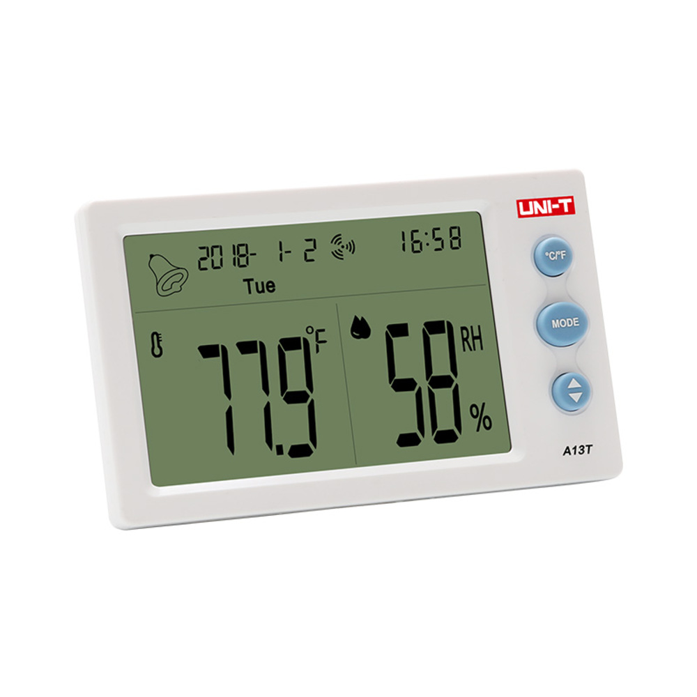 img Medidor de Humedad y Temperatura Uni-T Incluye Reloj y Alarma A13T