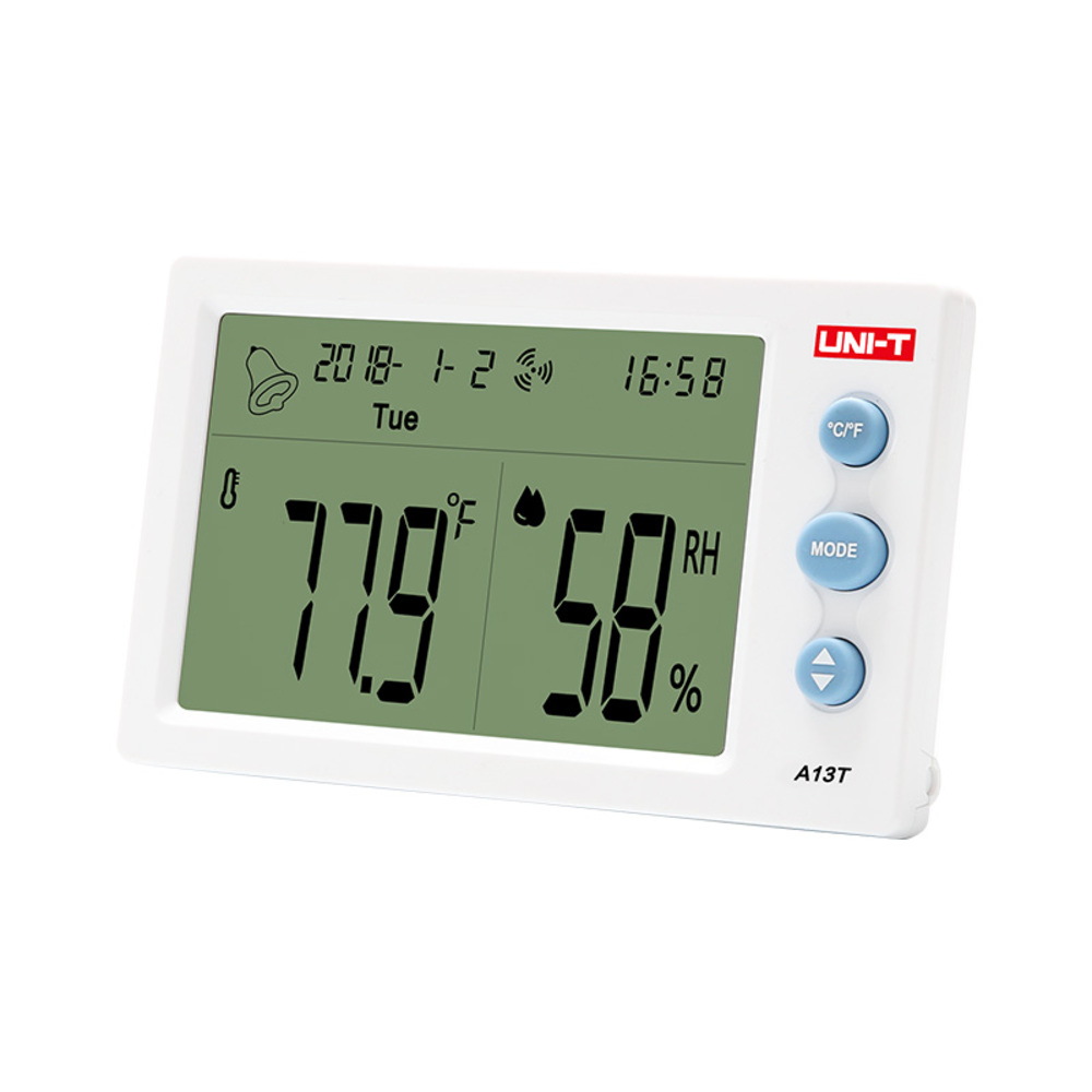 img Medidor de Humedad y Temperatura Uni-T Incluye Reloj y Alarma A13T