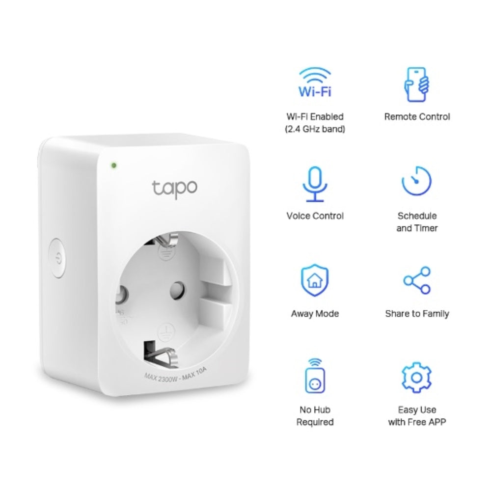 img Mini Enchufe Tp-Link Inteligente Bluetooth WiFI Amazon Alexa Google Assitant Tapo P100(1-pack)(EU)