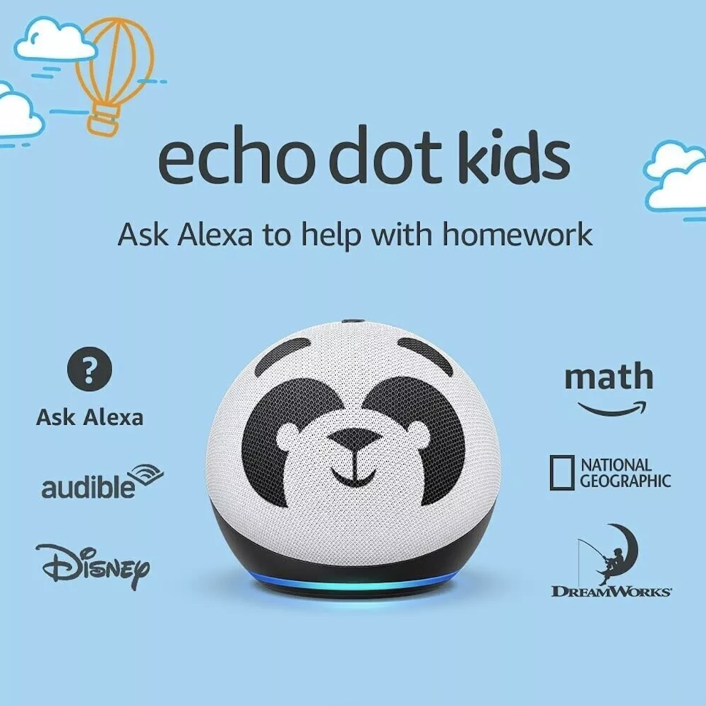 img Parlante Inteligente Amazon Echo Dot 4ta Gen Kids Edition Diseño Panda 840080575704