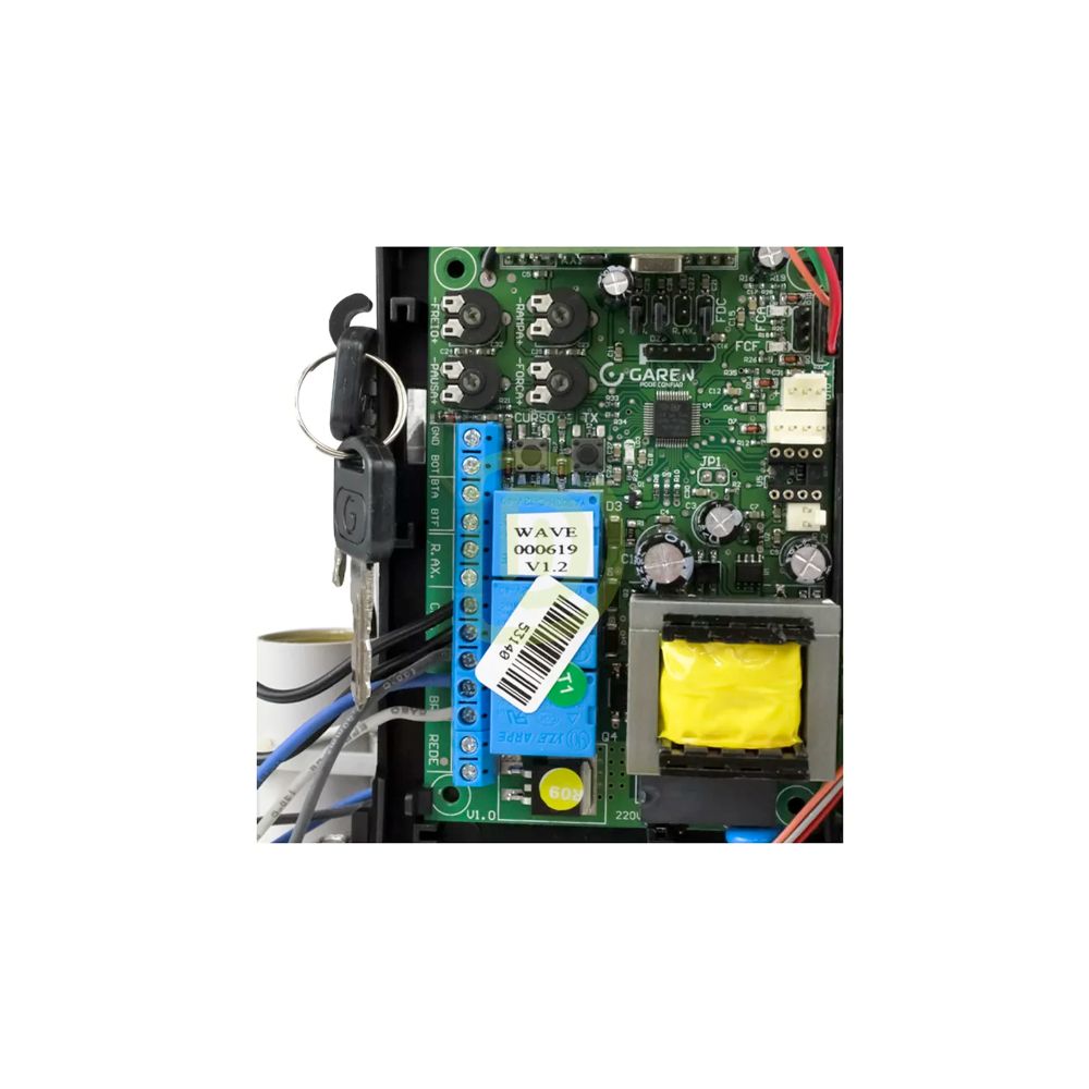img Motor Deslizante Garen Grand KDZ 1/2HP con Central Wave, 2 Cremalleras y 2 Controles Remotos, hasta 1000Kg