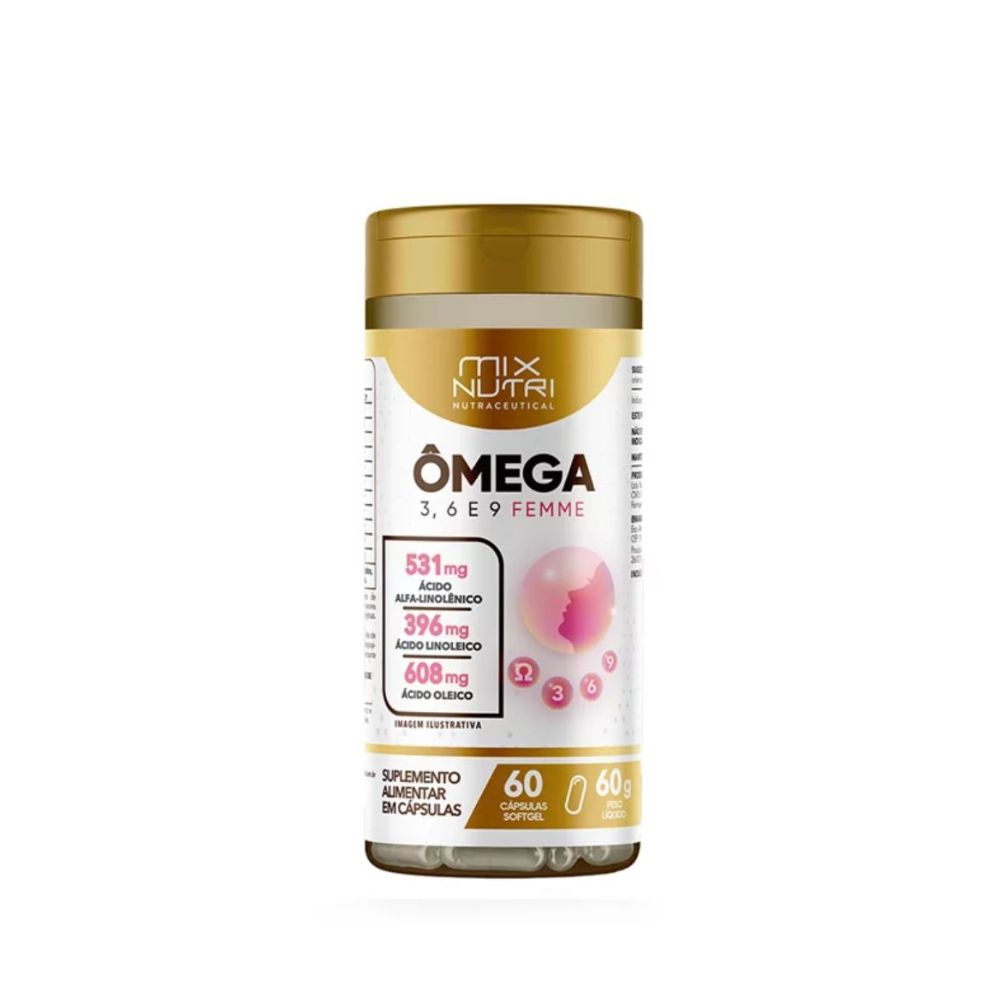 Capsulas Nutraceutical Omega 3, 6 Y 9 Feme Mix Nutri  60 Caps - 60g