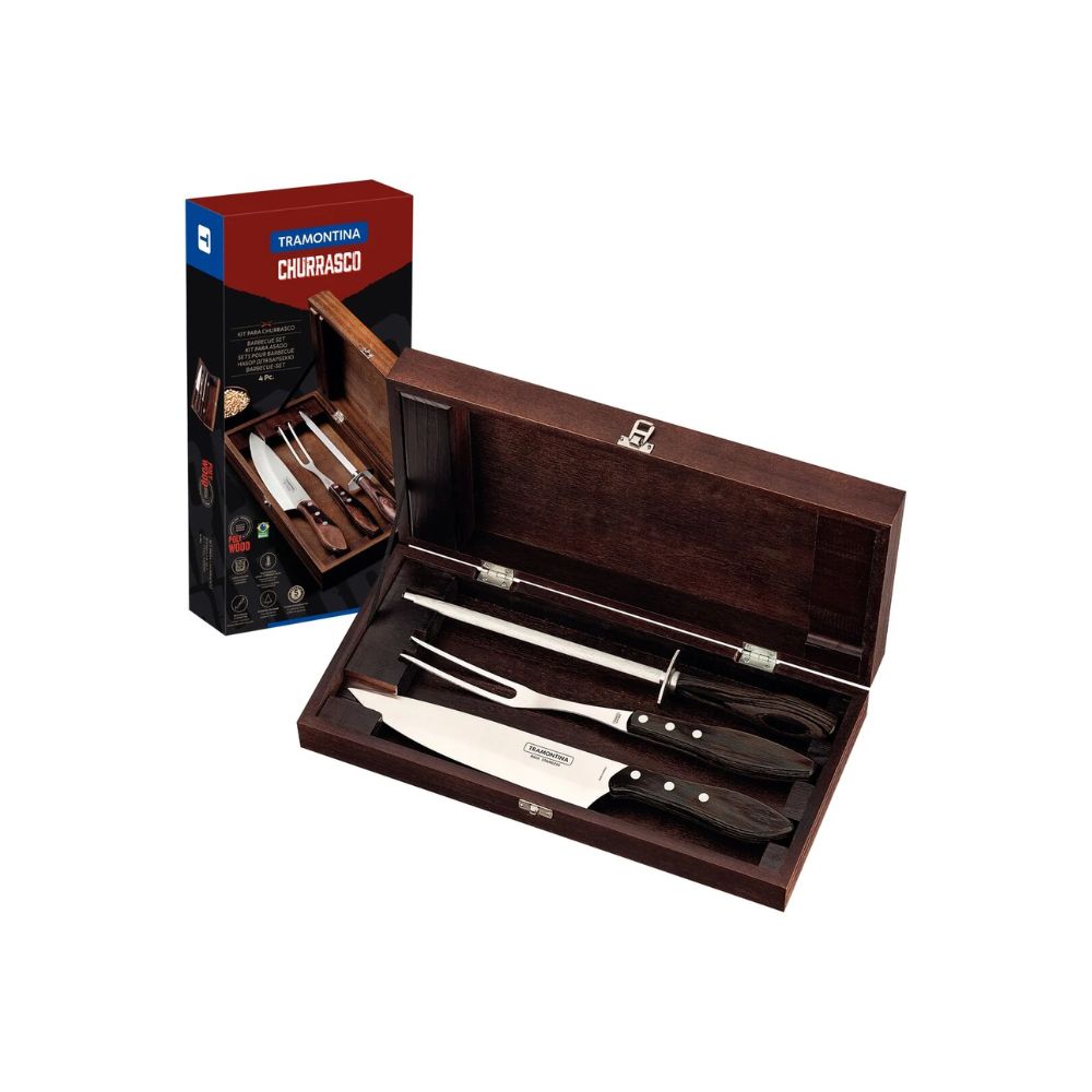 Juego de Asado Tramontina con Estuche de Madera
