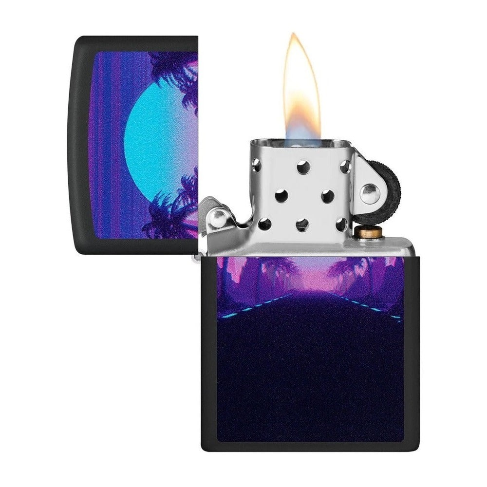 img Encendedor Zippo Diseño de luz negra al atardecer 49809