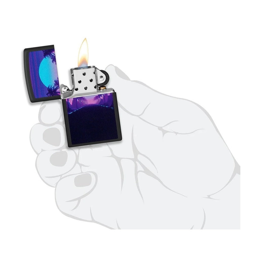 img Encendedor Zippo Diseño de luz negra al atardecer 49809