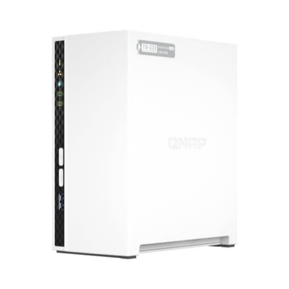 img Servidor NAS Qnap de 2 Bahias Procesador ARM Cortex-A55 con 2GB RAM 1 Puertos GbE 1 Puerto USB 3.2 TS-233-US