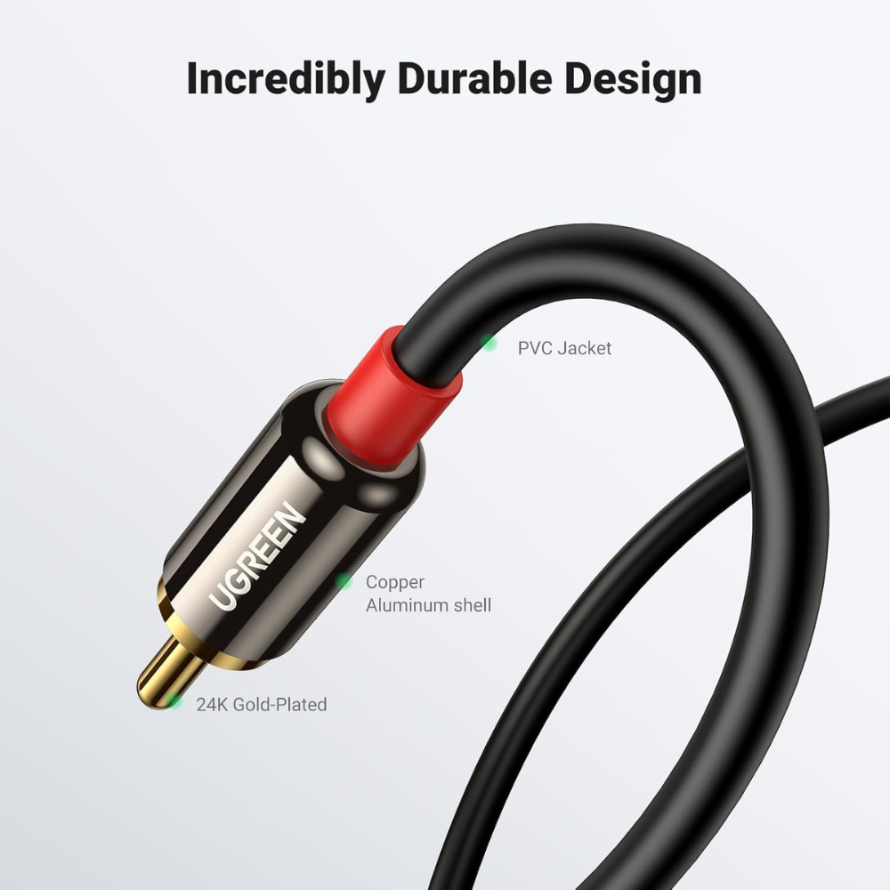 img Cable de Audio Ugreen Estereo 3.5mm a 2 RCA de 3M de Longitud 10590