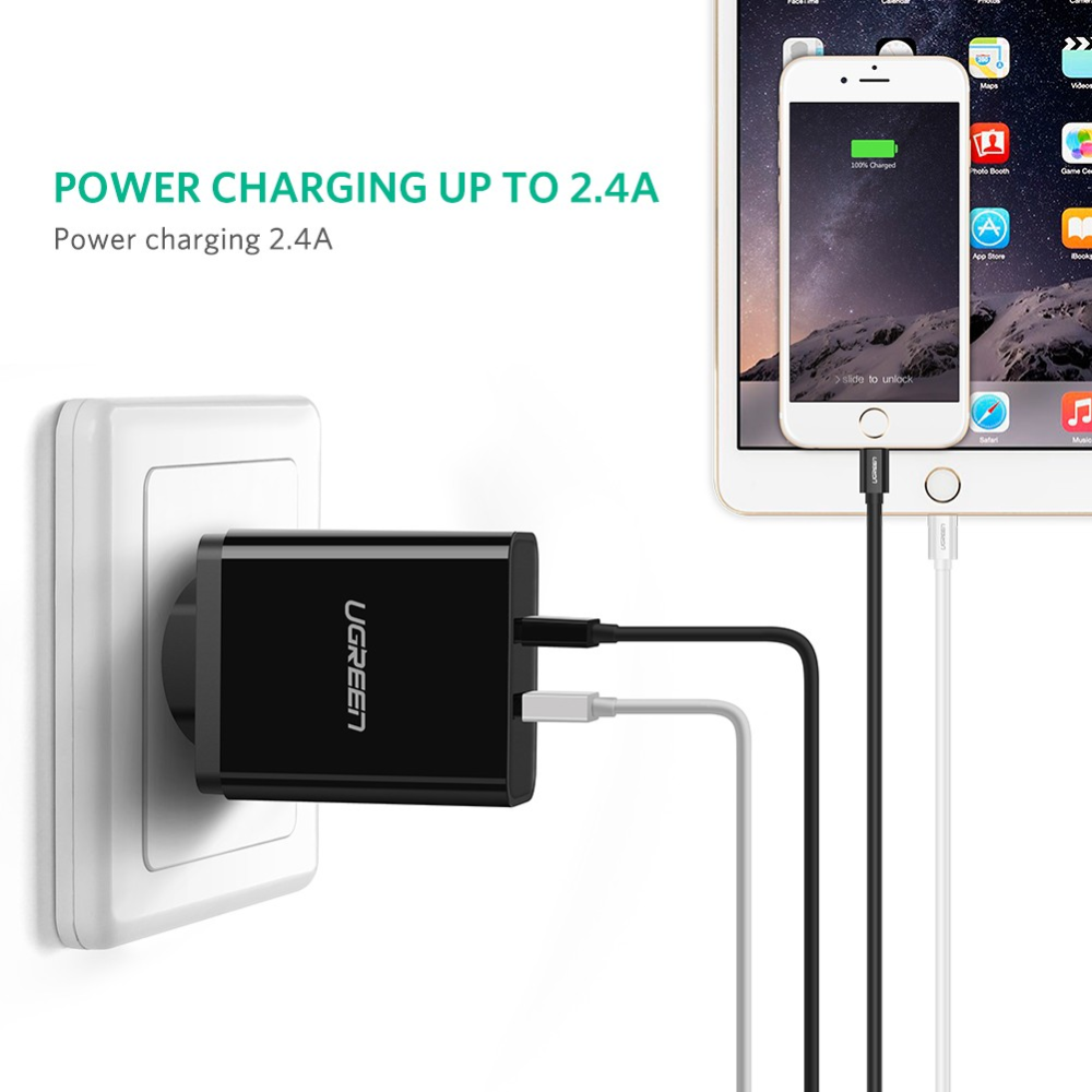 img Cable de Carga Ugreen USB-A a Lightning MFI 2.4Amp Cable de 1M de Longitud color blanco 20728