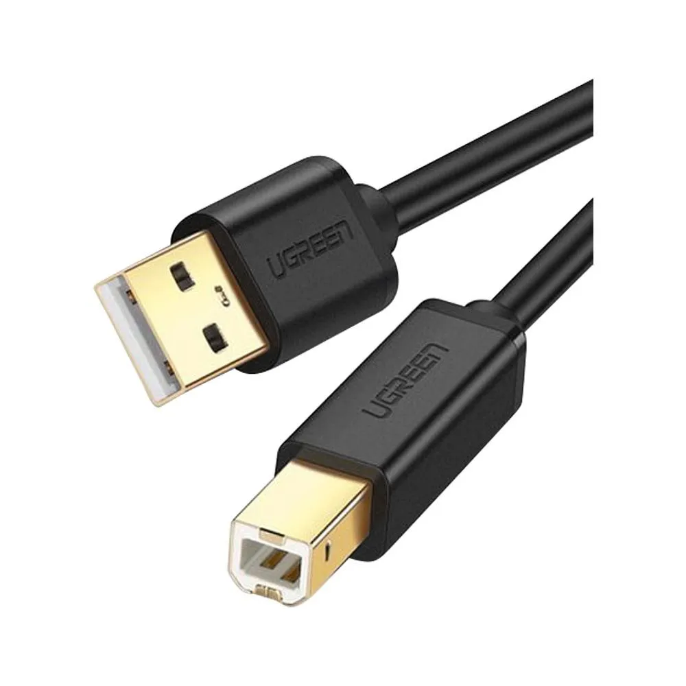 Cable de Impresora Ugreen AM a BM USB 2.0 hasta 40Mbps cable de 2M color Negro 20847