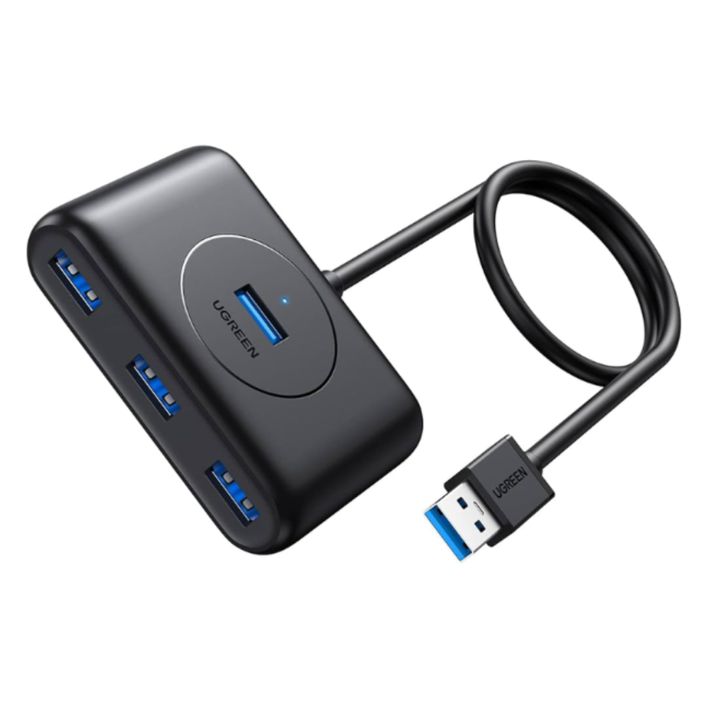 Hub Ugreen USB 3.0 de 4 Puertos hasta 5Gbps Cable de 1M de Longitud con Protecciones Electricas 20291