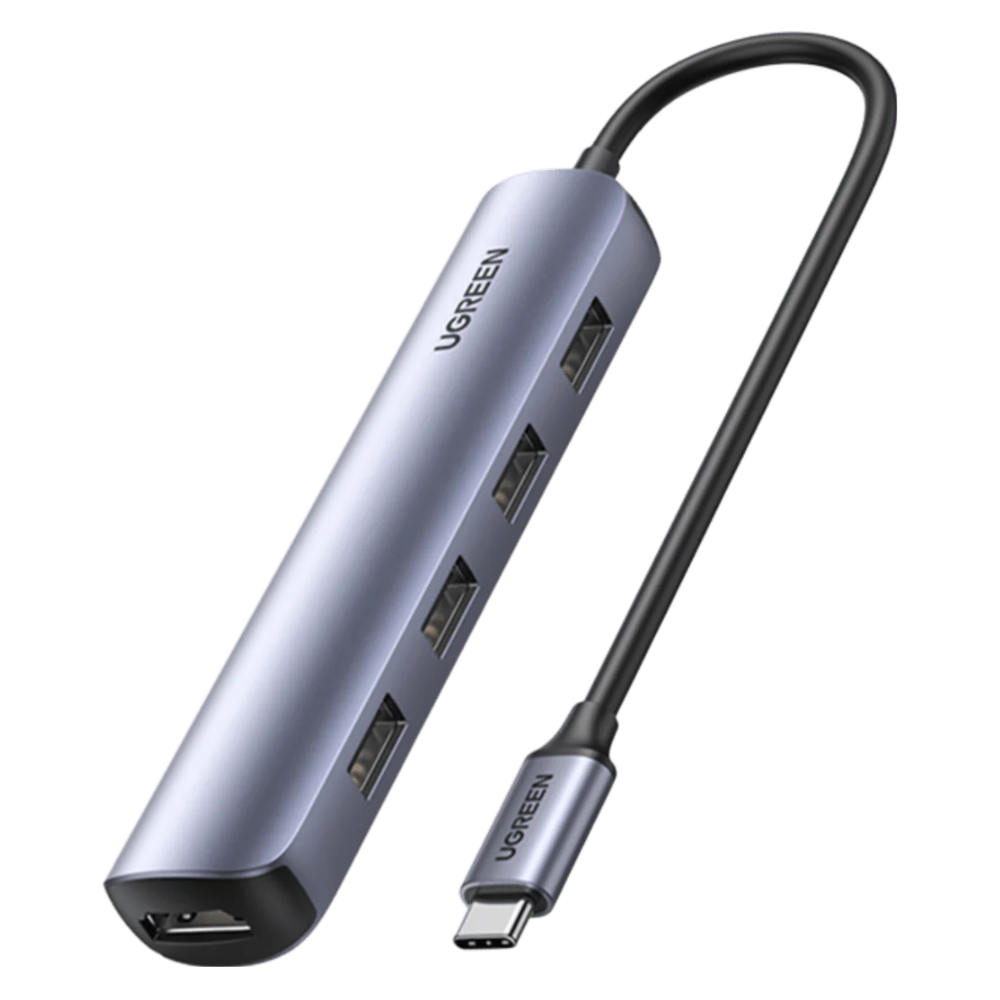 img Hub USB-C Ugreen 5en1 4xUSB-A 3.0 y 1xHDMI Modo Dual 4K 30Hz Soporte 3D Amplia Compatibilidad 20197
