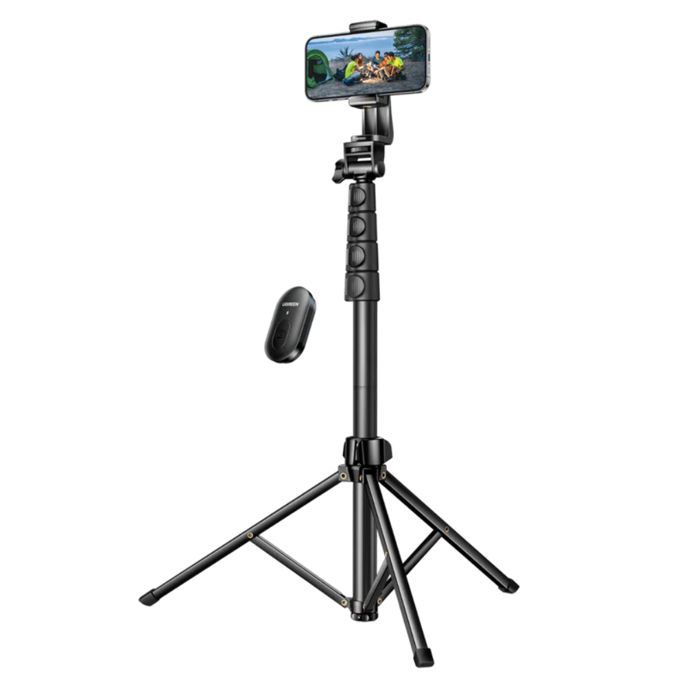 img Palo Selfie Ugrenn Tripode con Bluetooth Altura Maxima 177cm Angulo Ajustable y Rotacion de Cabeza 360 grados Rotacion de Cuello 190 grados 15609