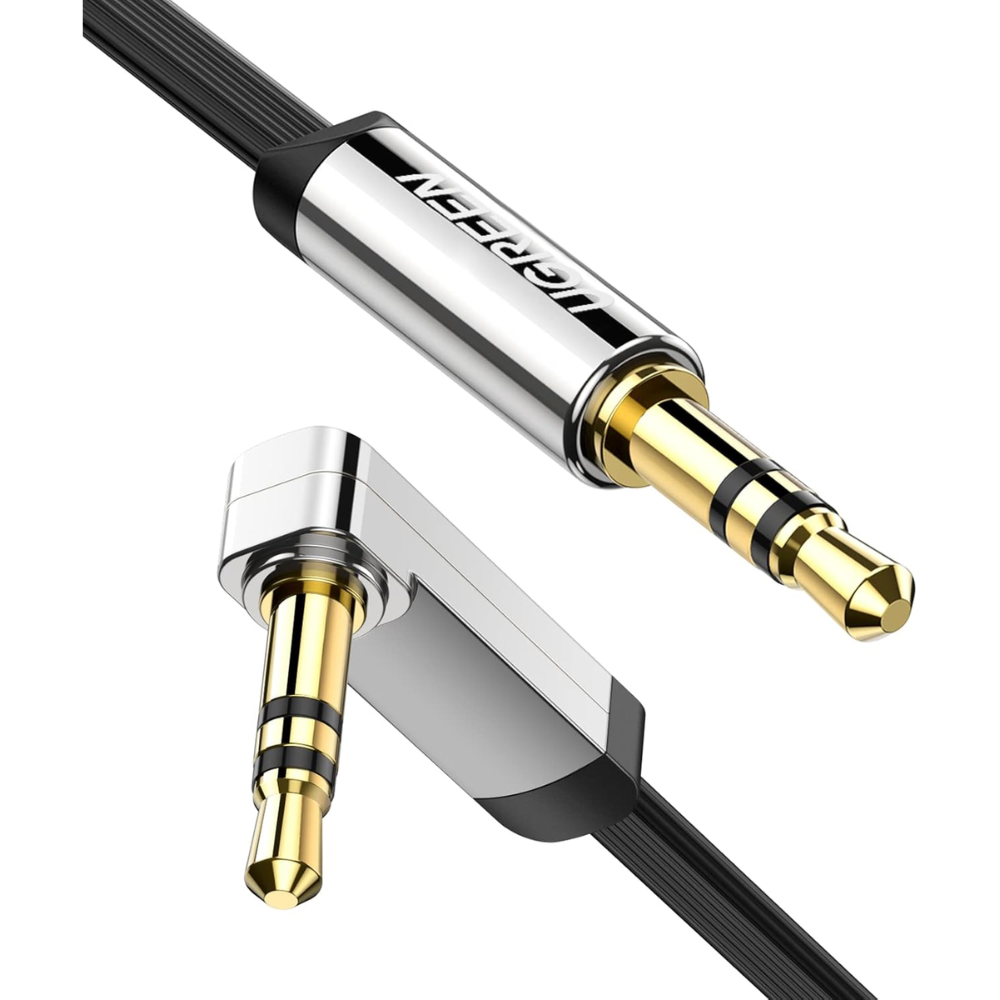 Cable de Audio Ugrenn Jack 3.5mm de 1M de Longitud Cable de Nylon Trenzado Conexion con angulo 90 y angulo recto 10597