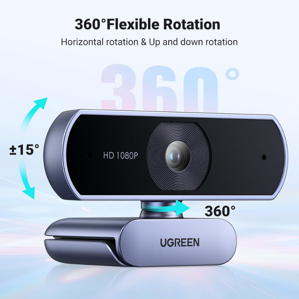 img Camara Web Ugreen Full HD 1080p 30FPS Zoom Optico Microfono Dual con Cancelacion de Ruido Correccion de Luz Compatible con Windows MAC y Android 15728