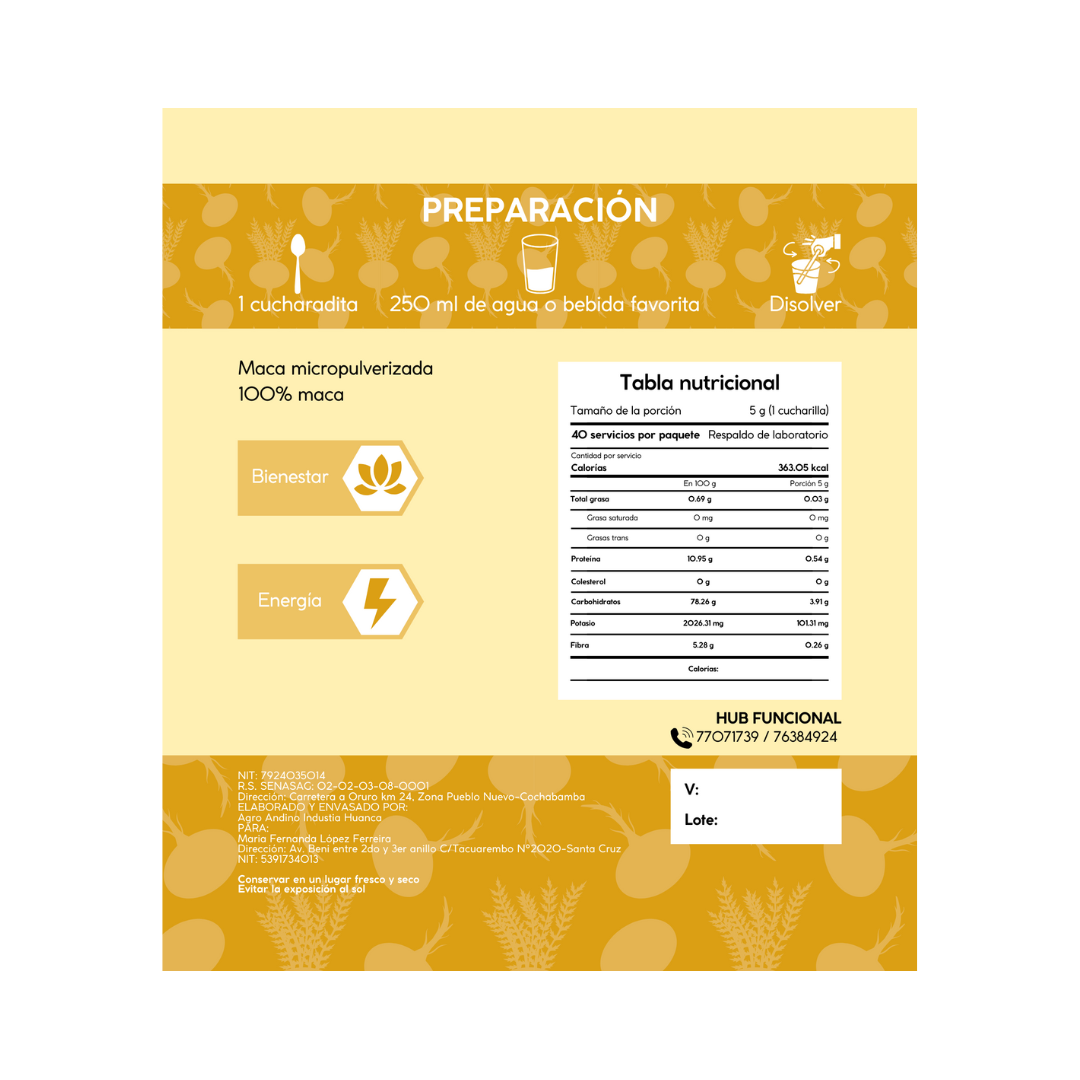 img Nutracéutico Maca Amarilla Suplementación Nutracéutica Hub Funcional