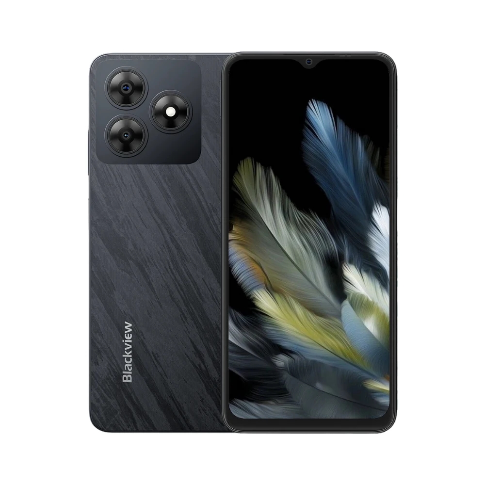Celular Blackview Pantalla IPS HD+ 6.56" 90Hz Camara 13MP Principal 8MP Frontal Procesador Octacore 4GB RAM 128GB Memoria Bateria 5000mAh Android 14 WAVE 8-BLACK