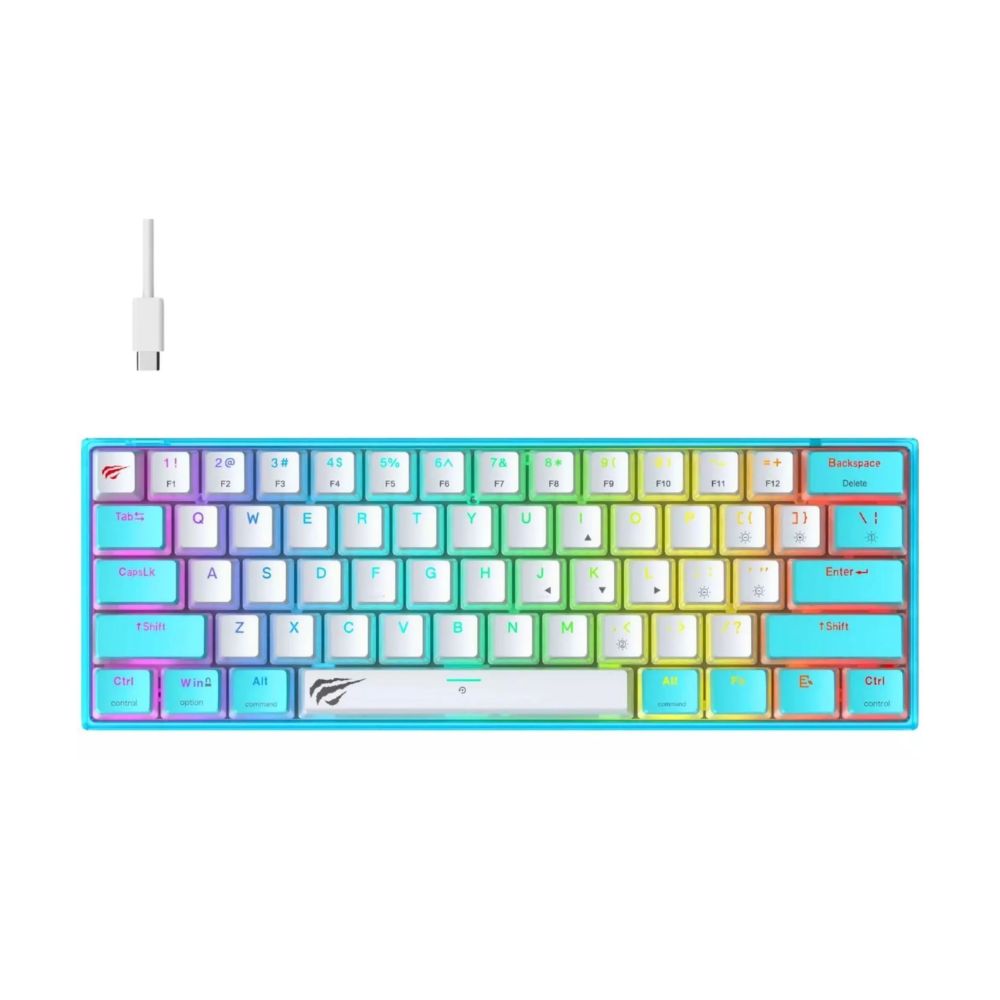 Teclado Gamer Havit RGB Azul+Blanco