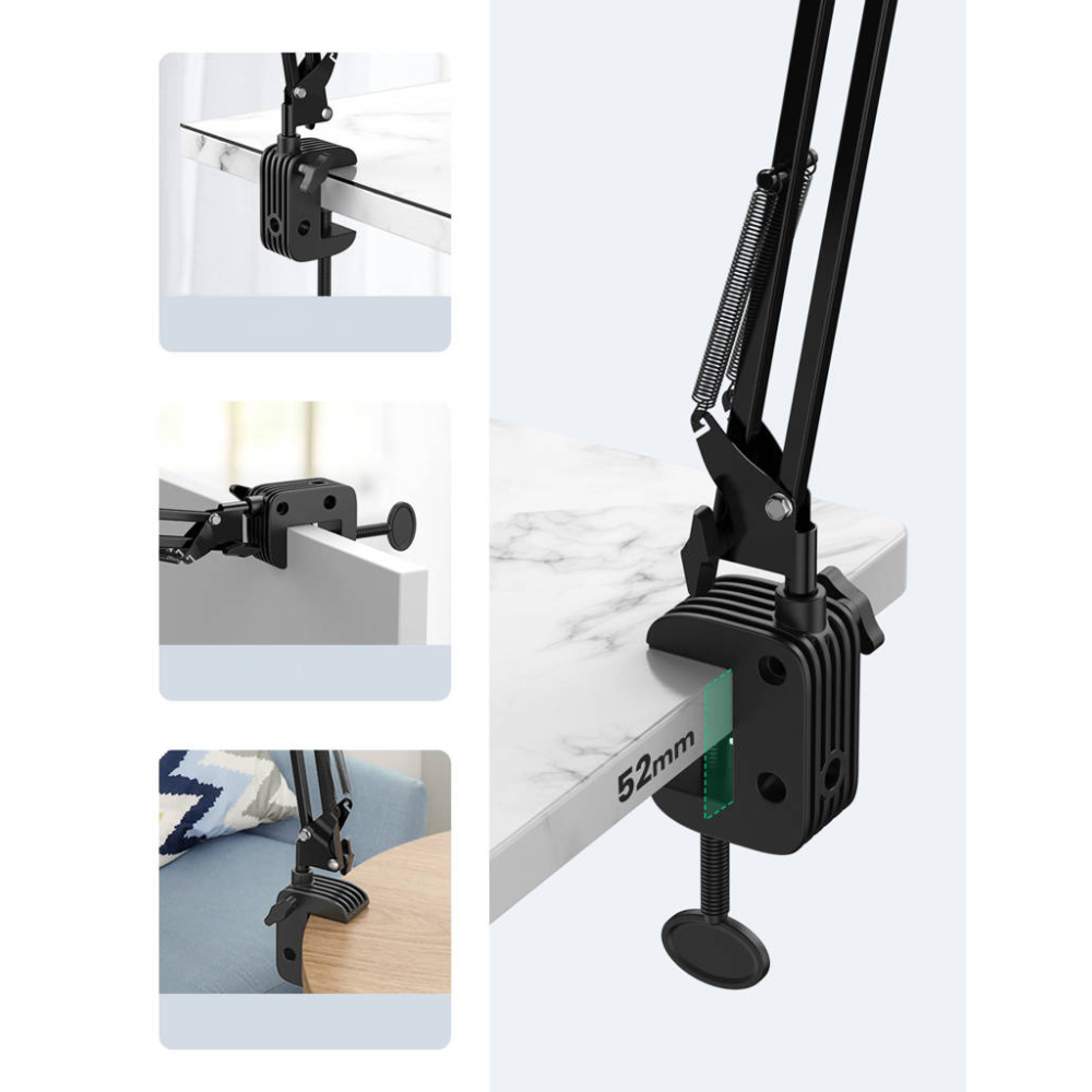 img Brazo Flexible con Soporte Ugreen para Tablet Operacion 360 Grados desde Cualquier Angulo y Distancia Lontigud 750mm 50394
