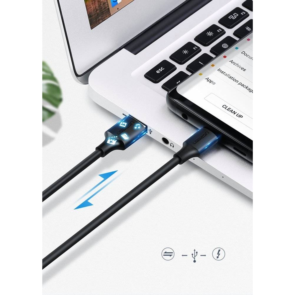 img Cable Ugreen USB-A 2.0 a USB-C Carga Rapida 5V 3Amp Transferencia hasta 480Mbps Compatible con QD3.0 de 1M color Negro 60116
