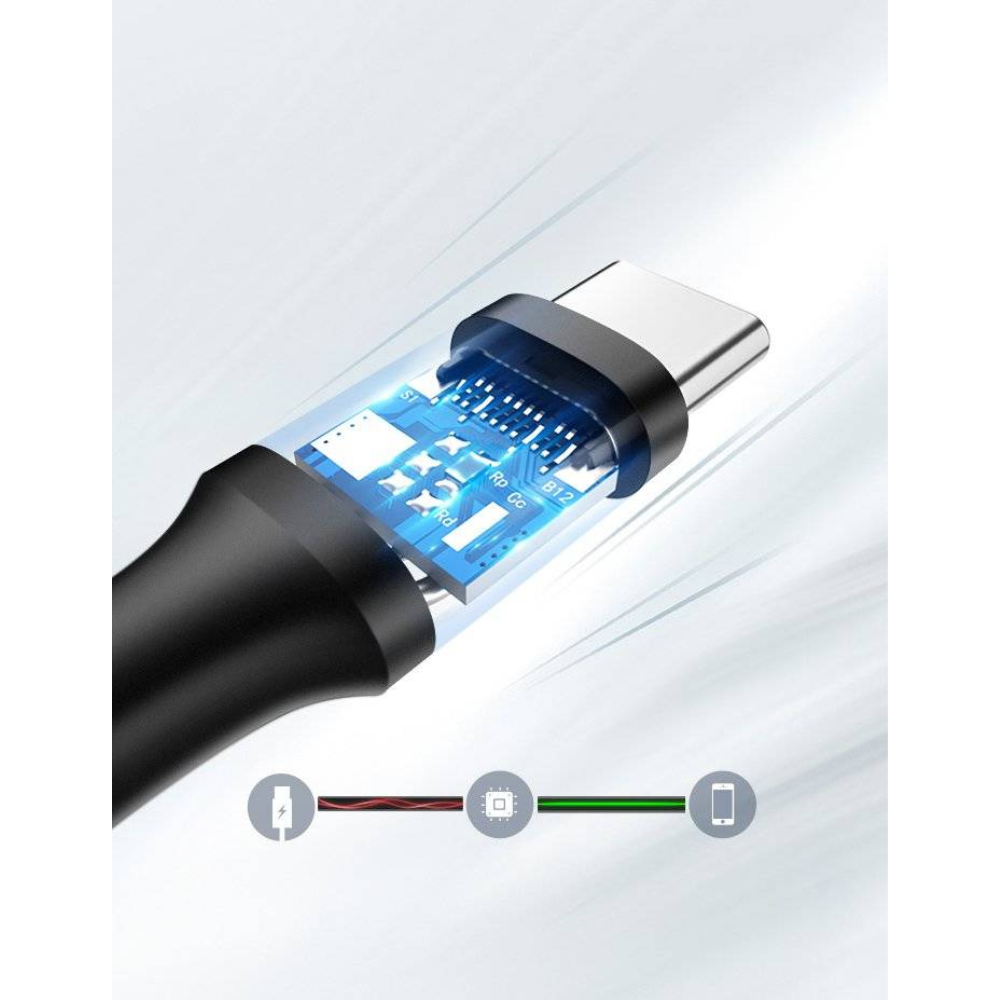 img Cable Ugreen USB-A 2.0 a USB-C Carga Rapida 5V 3Amp Transferencia hasta 480Mbps Compatible con QD3.0 de 1M color Negro 60116