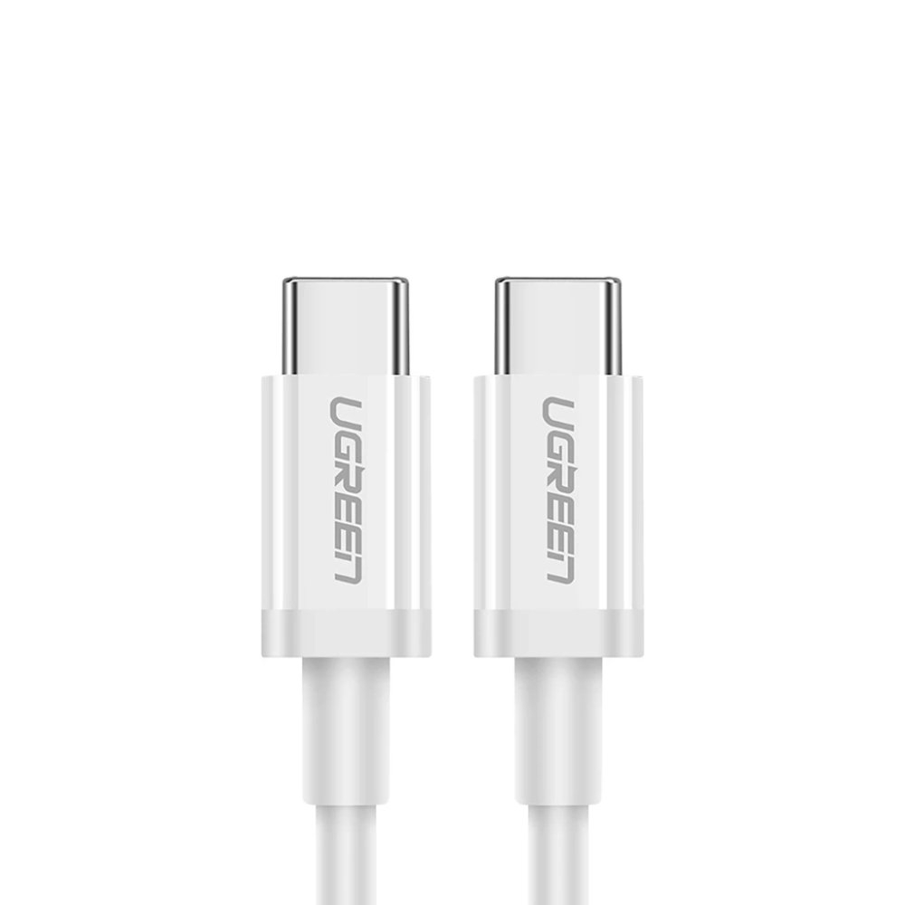 Cable Ugreen USB-C a USB-C 60W 3Amp Transferencia de Datos hasta 480Mbps de 1M de Longitud color Blanco 60518