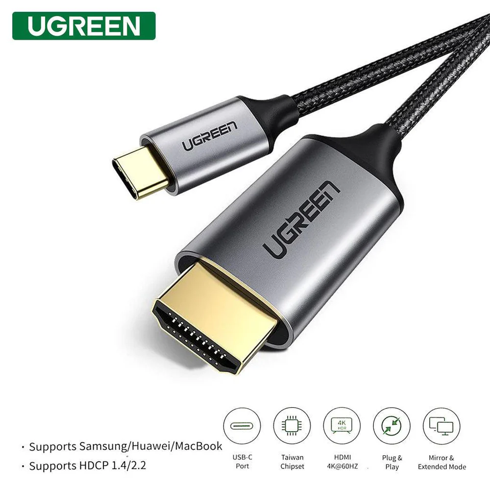 img Cable USB-C a HDMI Ugreen de 1.5M de Longitud Chapado en Oro Compatible con PC 50570