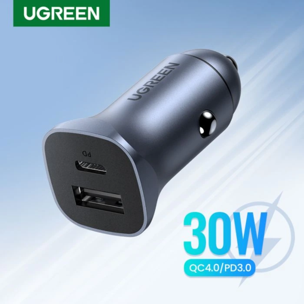 img Cargador Ugreen de Vehiculo Puerto USB-A PD30W+SCP22.5W Puerto USB-C 42.5W Maximo Soporta PD QC 3.0 con Proteccion Electrica 40858