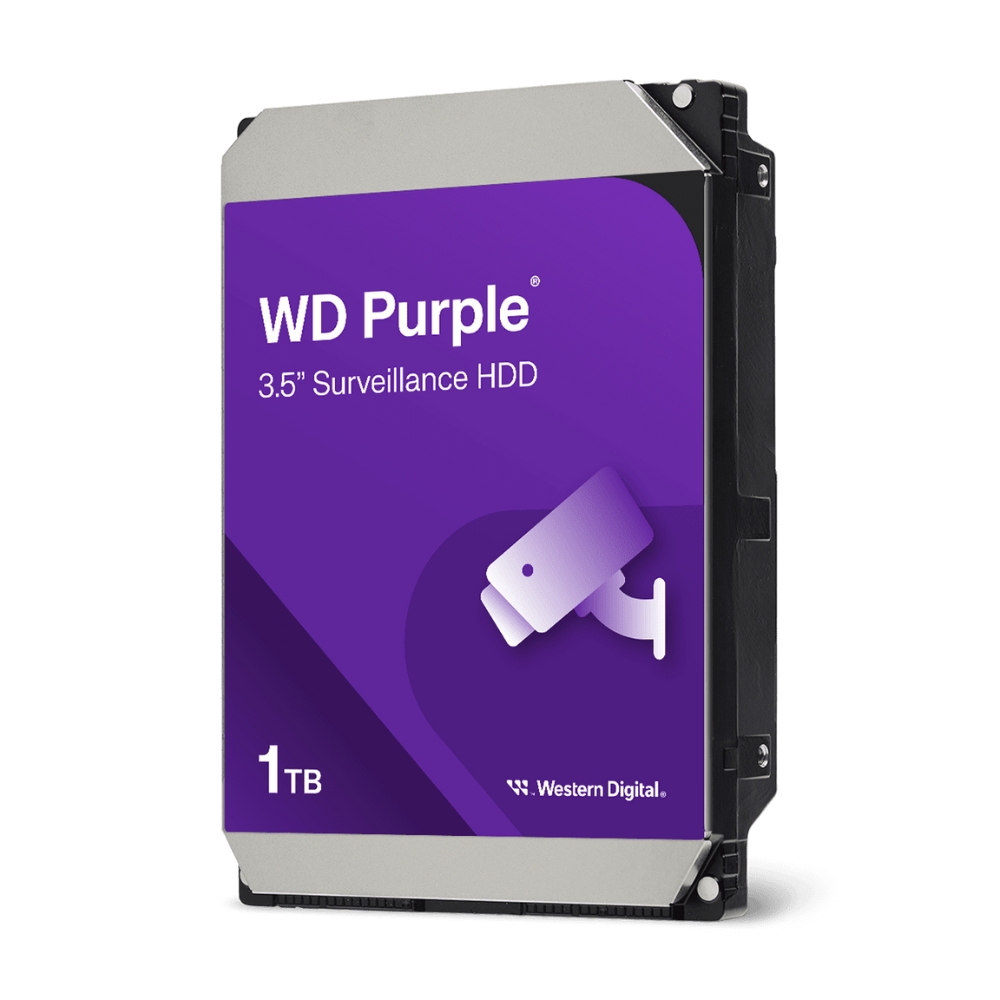 Disco Duro Western Digital Purpura 1TB 5400RPM Sata 6Gbps 3.5" Trabajo 24/7 para Videovigilancia CCTV WD10PURZ
