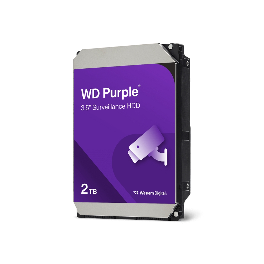 Disco Duro Western Digital Purpura 2TB 5400RPM Sata 6Gbps 3.5" Trabajo 24/7 para Videovigilancia CCTV WD23PURZ