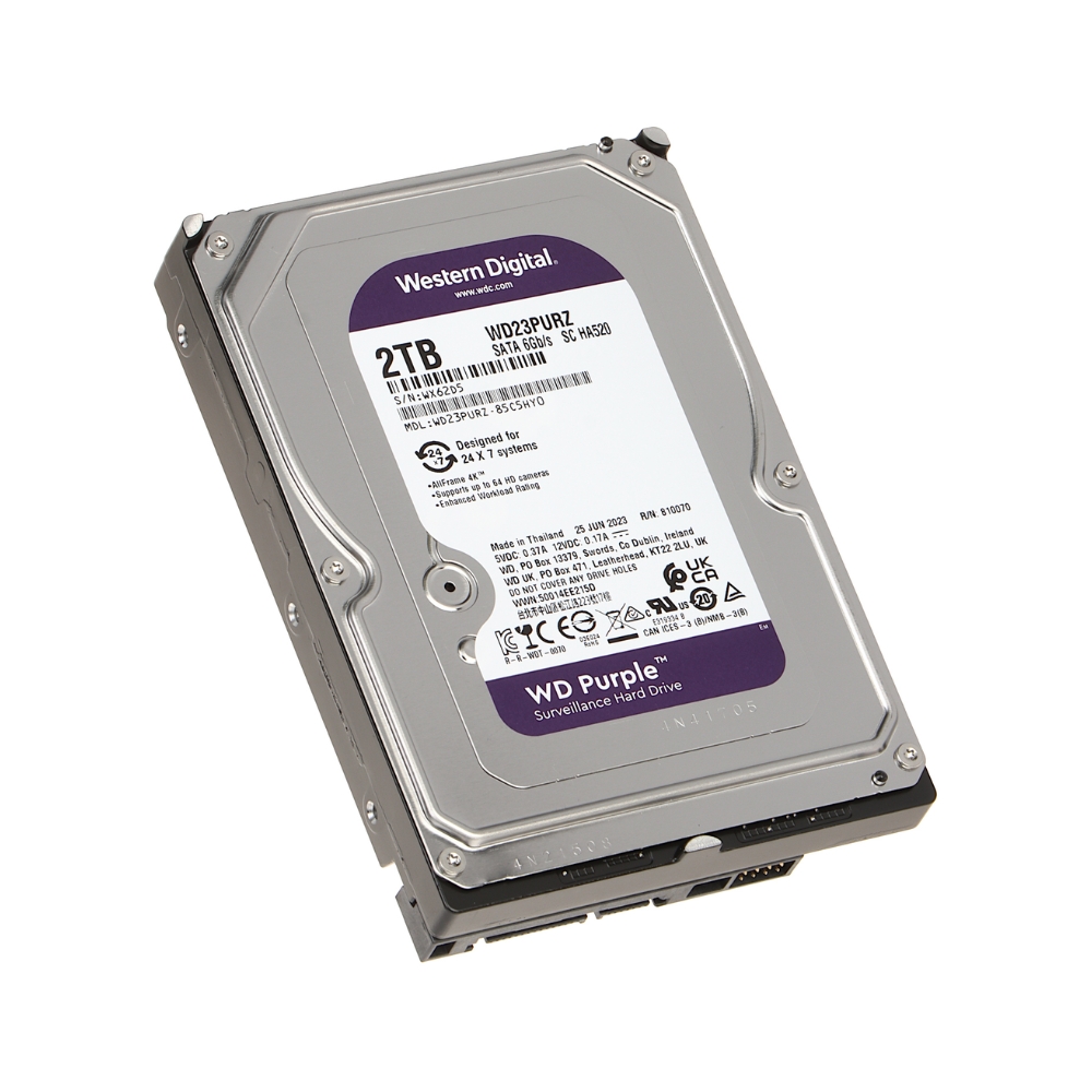 img Disco Duro Western Digital Purpura 2TB 5400RPM Sata 6Gbps 3.5" Trabajo 24/7 para Videovigilancia CCTV WD23PURZ