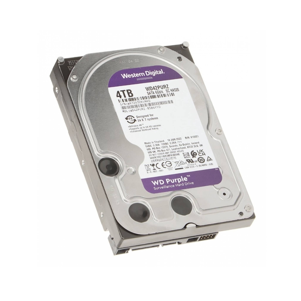 img Disco Duro Western Digital Purpura 4TB 5400RPM Sata 6Gbps 3.5" Trabajo 24/7 para Videovigilancia CCTV WD42PURZ