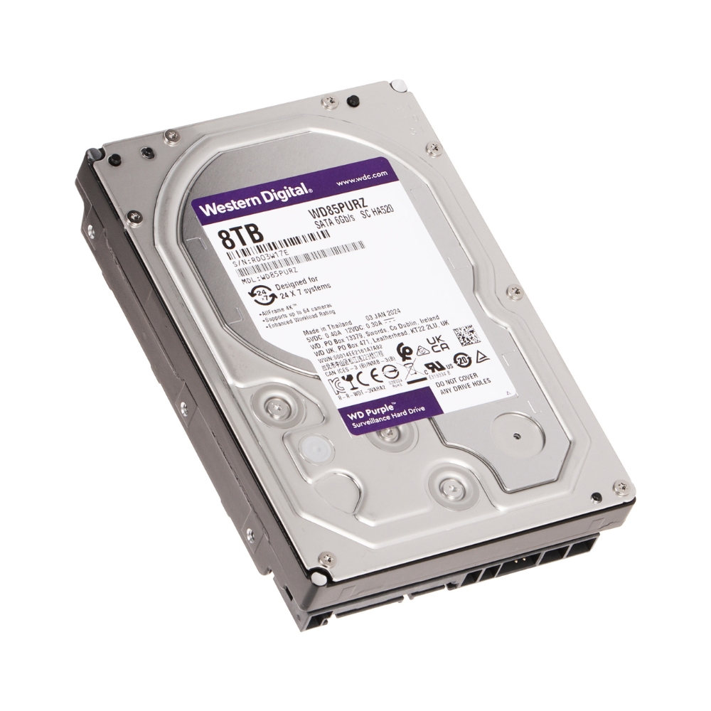 img Disco Duro Western Digital Purpura 8TB 5400RPM Sata 6GB/s 3.5" Trabajo 24/7 para Videovigilancia CCTV WD85PURZ