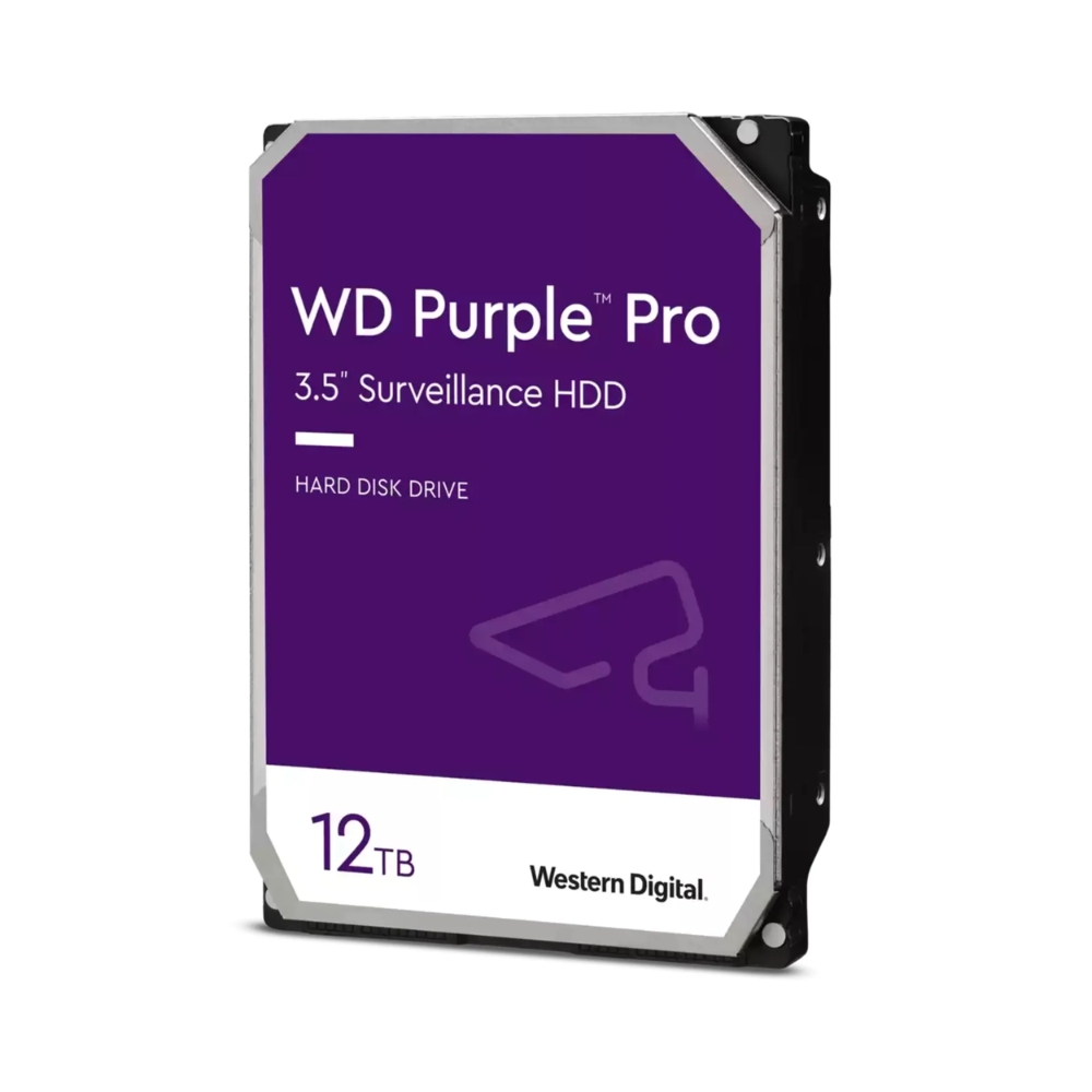 Disco Duro Western Digital Purpura Pro 12TB 7200RPM Sata 6Gbps 3.5" Trabajo 24/7 para Videovigilancia CCTV con IA WD121PURP