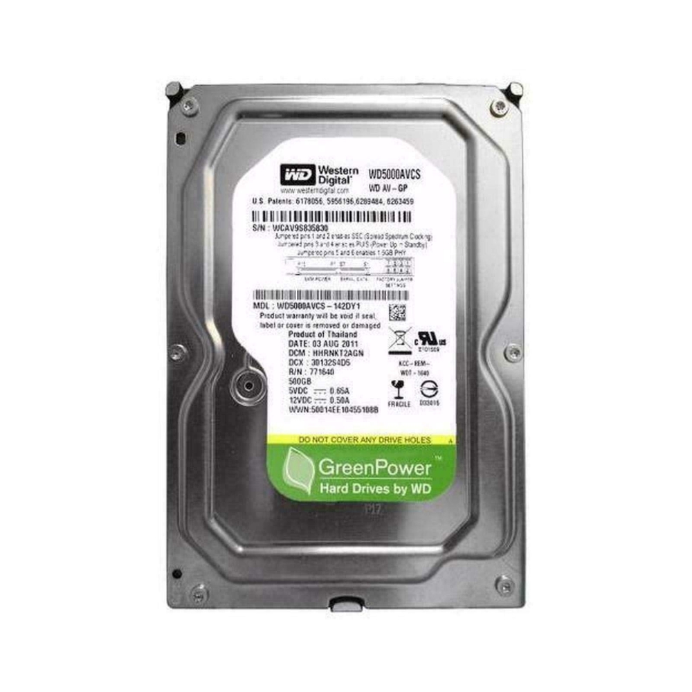 img Disco Duro Western Digital Verde 500GB 5400RPM Sata III 3.5" Trabajo 24/7 Cache 16MB para Videovigilancia CCTV Reacondicionado WD5000AVCS
